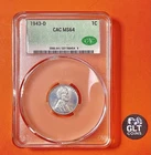 1943-D Steel Lincoln Wheat Cent ✦ CAC Certified MS64 ✦ WWII Emergency Issue