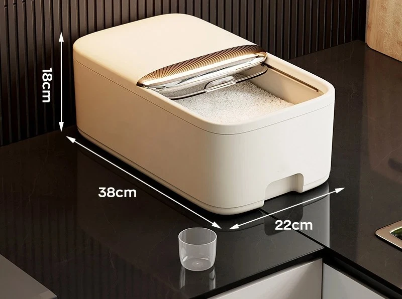 10KG Rice Storage Box Kitchen Grain Container Insect Proof Moisture Sealed Jar