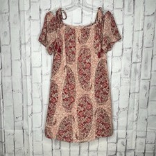 Madewell Watercolor Paisley Silk Mini Dress Sz M Pink Party Wedding Festival