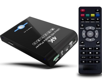 4K Ultra HD Media Player & HDD Enclosure 2-in-1,Digital Signage, Play H.265/H...