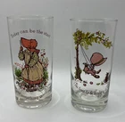 Set of 2 Holly Hobbie American Greetings Vintage Drinking Glasses