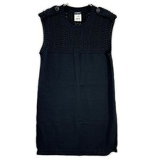 CHANEL P53710K06995 CC Button Knit Dress dress 42 black