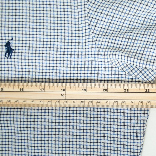 Ralph Lauren Herren Hemd Medium Size Custom Fit Blau Kariert Baumwolle Langarm - Bild 15 von 15