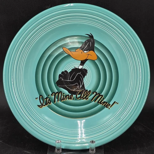 Fiestaware Looney Tunes Daffy Duck Blue Dinner Plate 10.5" It's Mine, all Mine