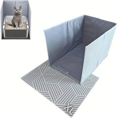 #ad Splash Proof Cat Litter Box Fence Portable Foldable Cat Litter Box Baffle $23.99