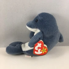 Ty Beanie Baby - WAVES the Dolphin (6 Inch) NEW MWMTs Plush Stuffed Animal Toy