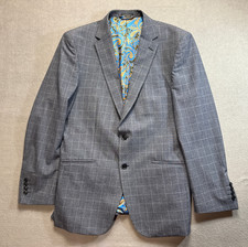 Marks and Spencer Regular Bi-Stretch Blue Blazer Jacket mens size 50 EUR