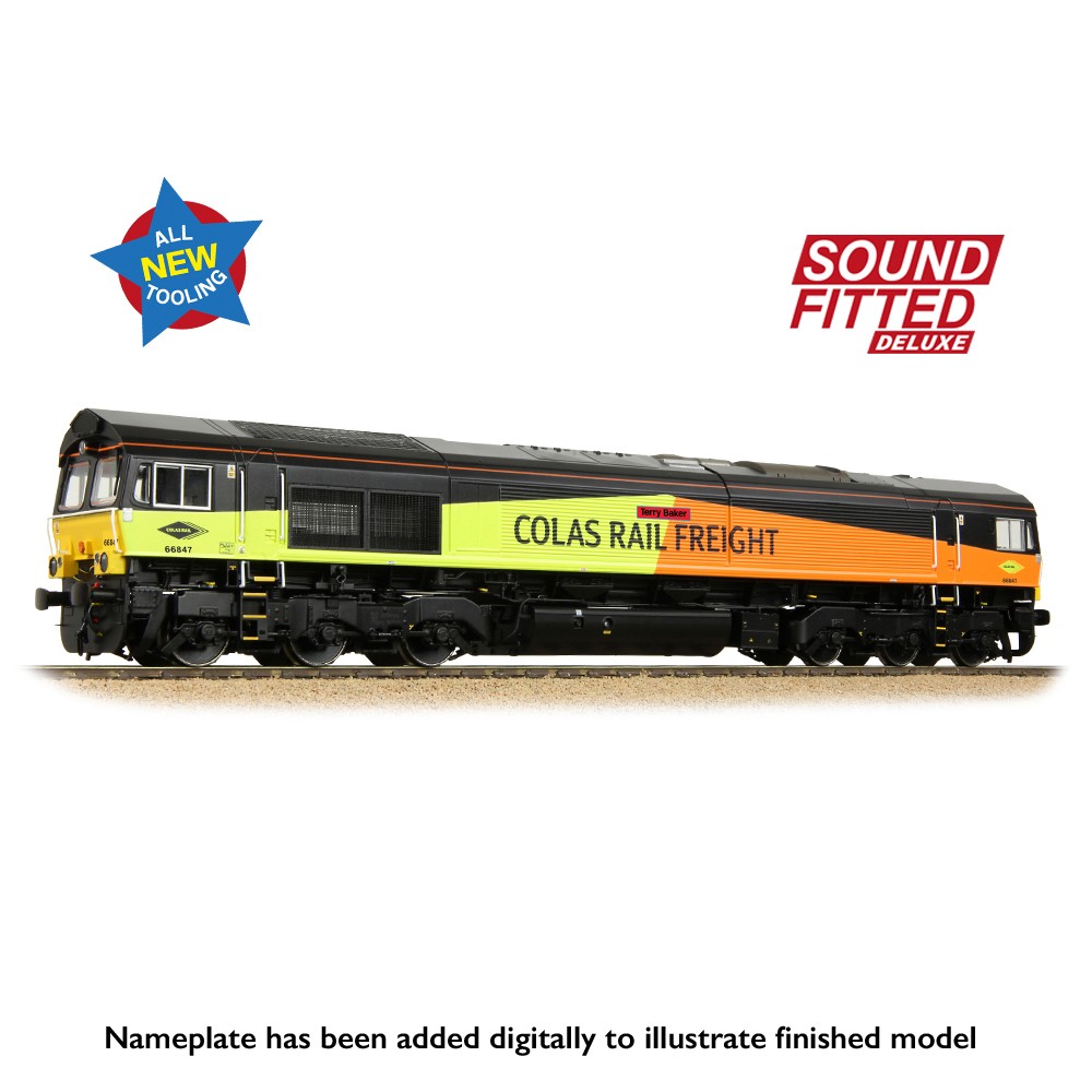 Bachmann 50-004SFX OO Gauge Class 66/8 66847 'Terry Baker' Colas Rail Freight DC