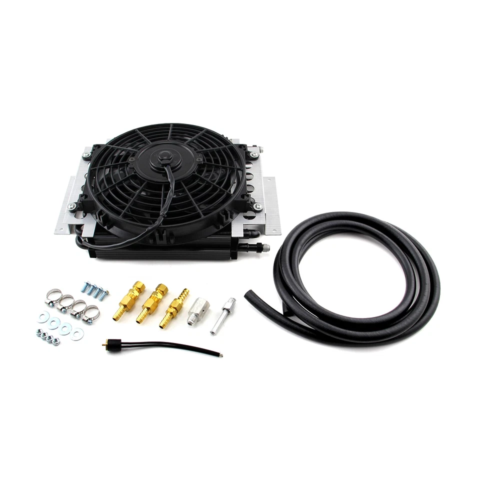 Remote 16 Pass Transmission Oil Cooler & Fan Kit w/Acc