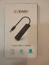 USB Hub  BYEASY 4 Port USB 3.1 Hub, Ultra Slim Portable Data Hub READ