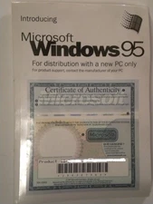 Microsoft Windows 95 CD & Certificate of Authenticity Sealed, USB Support