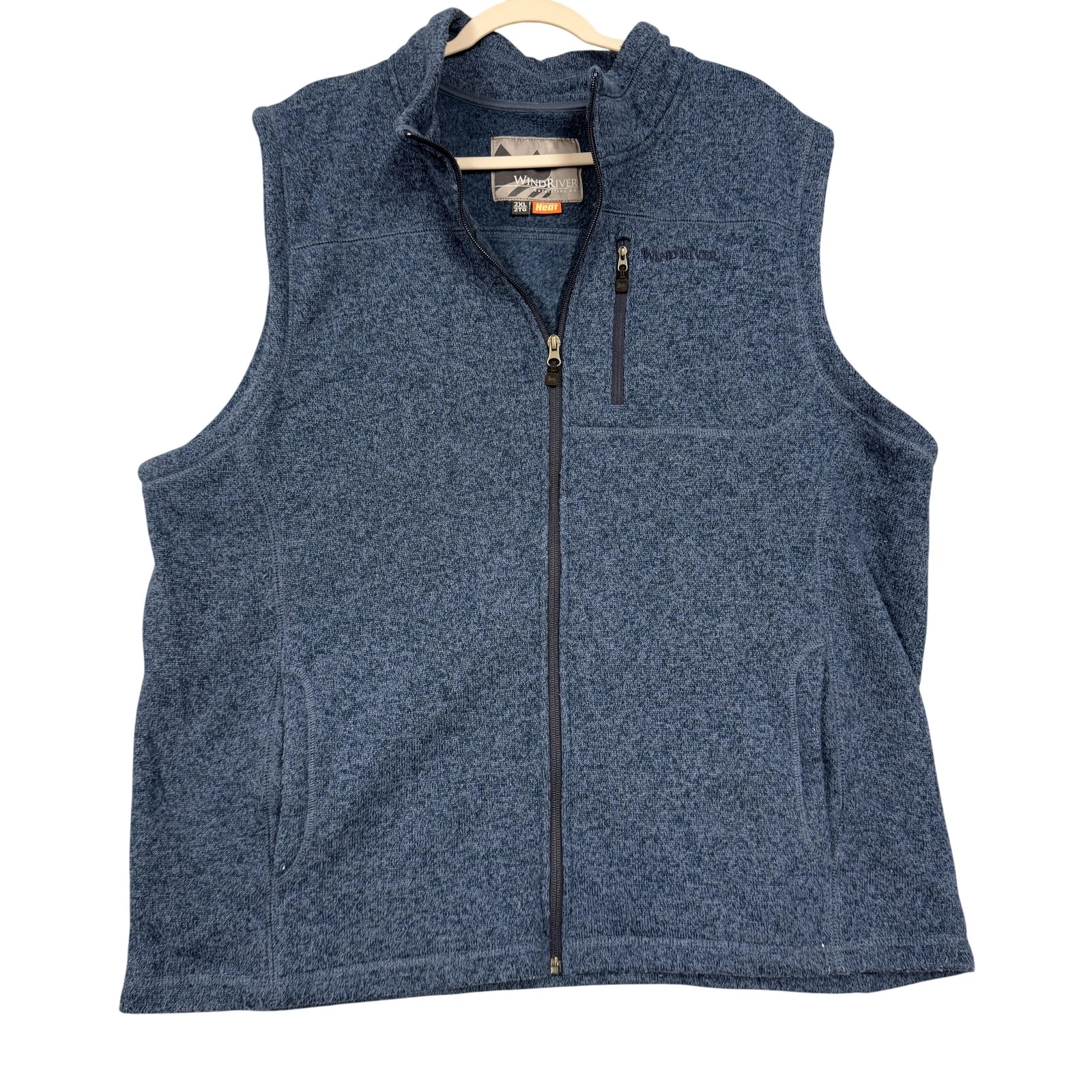 WindRiver Vest Mens 2XL Blue Fleece Full Zip T-Max Heat Outdoor Hiking Casual