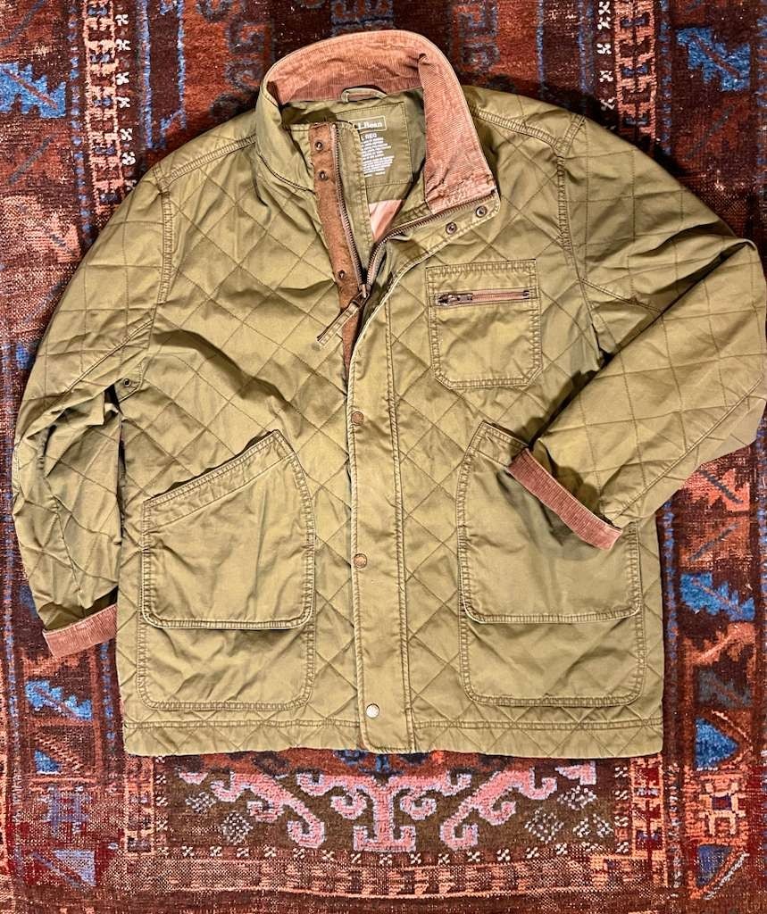LL BEAN Button Zip down Primaloft Lining Barn Qui… - image 1
