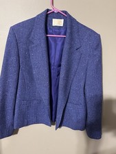 Pendleton Womens Vintage Single Button Wool Blazer Sz 12 Purple Lined Medium