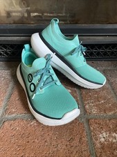 Oofos Women  s Size 8.5 EU 39.5 Oomy Stride Emerald Green White 160 MSRP