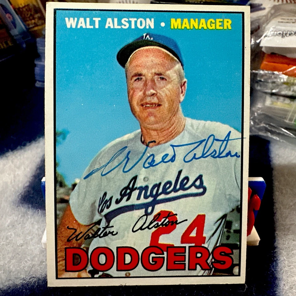 КАРТОЧКА С АВТОГРАФОМ HOF WALT ALSTON 1967 TOPPS NO294 LOS ANGELES DODGERS - Изображение 3 из 4