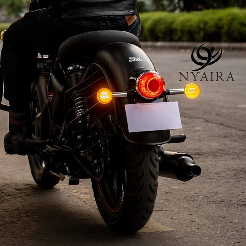 Silver LED Indicators Fit Royal Enfield Classic350 Reborn Meteor350 Turn Signal - Picture 4 of 5