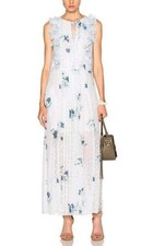 Chloe Ruffle Trimmed Printed Fil Coupe Maxi Dress Size FR 38 USA Sz 6 Msrp $1515