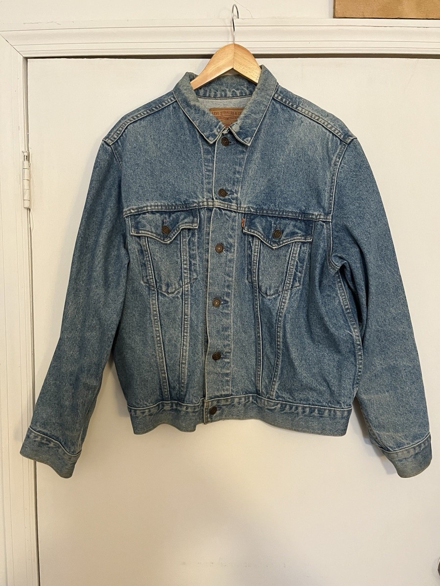 Levi’s 80s Orange Tab Denim Coat Vintage Levis Long Denim Jacket / Orange Tab Work Hippie