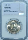 1960 NGC MS66FBL Full Bell Lines Franklin Half Dollar