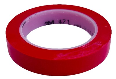 3M 471 Red Fine Line Vinyl Tape, 3/4'' x 36 yd, 5.2mil - 1 Roll