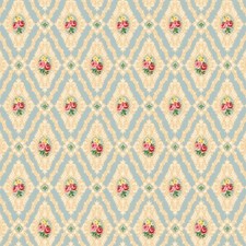 Dollhouse Wallpaper Blue Diamond Floral Victorian Bradbury & Bradbury 1:12 Scale