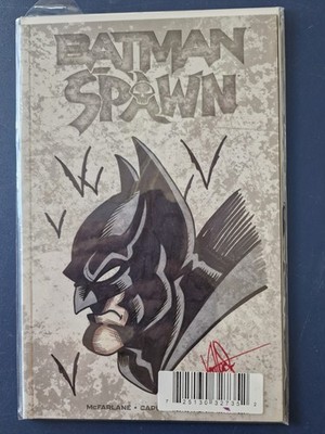 BATMAN/SPAWN #1 - HAND DRAWN BATMAN SKETCH / REMARKED & SIGNED KEN HAESER W/COA