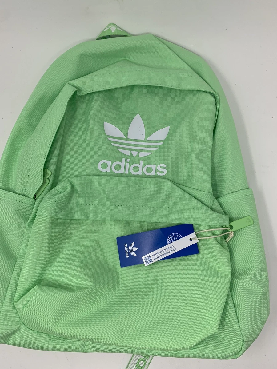 NEW ADIDAS Adicolor Backpack Light Mint Green Zip Pocket Adjustable Strap🔥 | eBay