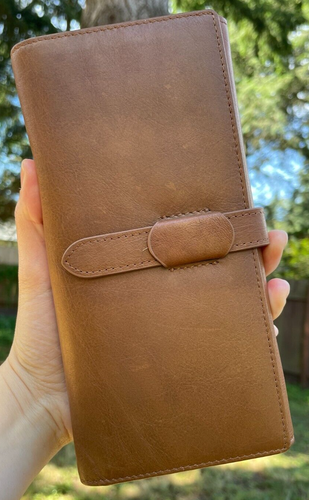 Real Leather Women Trifold Wallet Purse