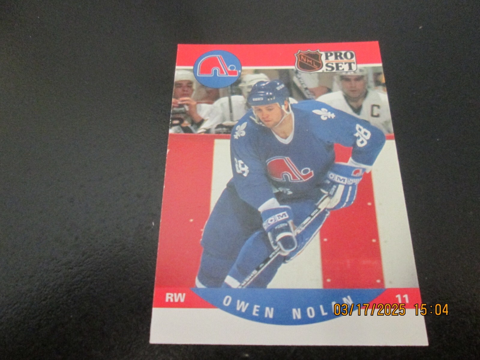 OWEN NOLAN QUEBEC NORDIQUES 1990 PRO SET ROOKIE HOCKEY CARD #635