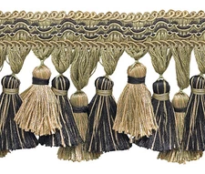 Taupe Black 3.75" Tassel Fringe Trim Midnight Meadow [By The Yard]