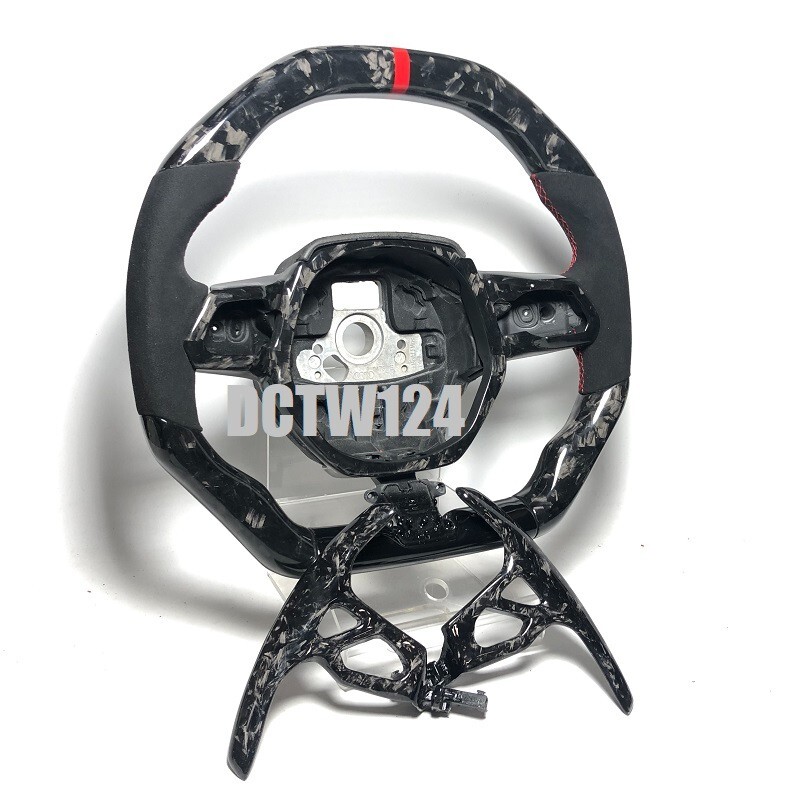 Forged Carbon steering wheel paddle PKG Lamborghini Huracan all model RED ring