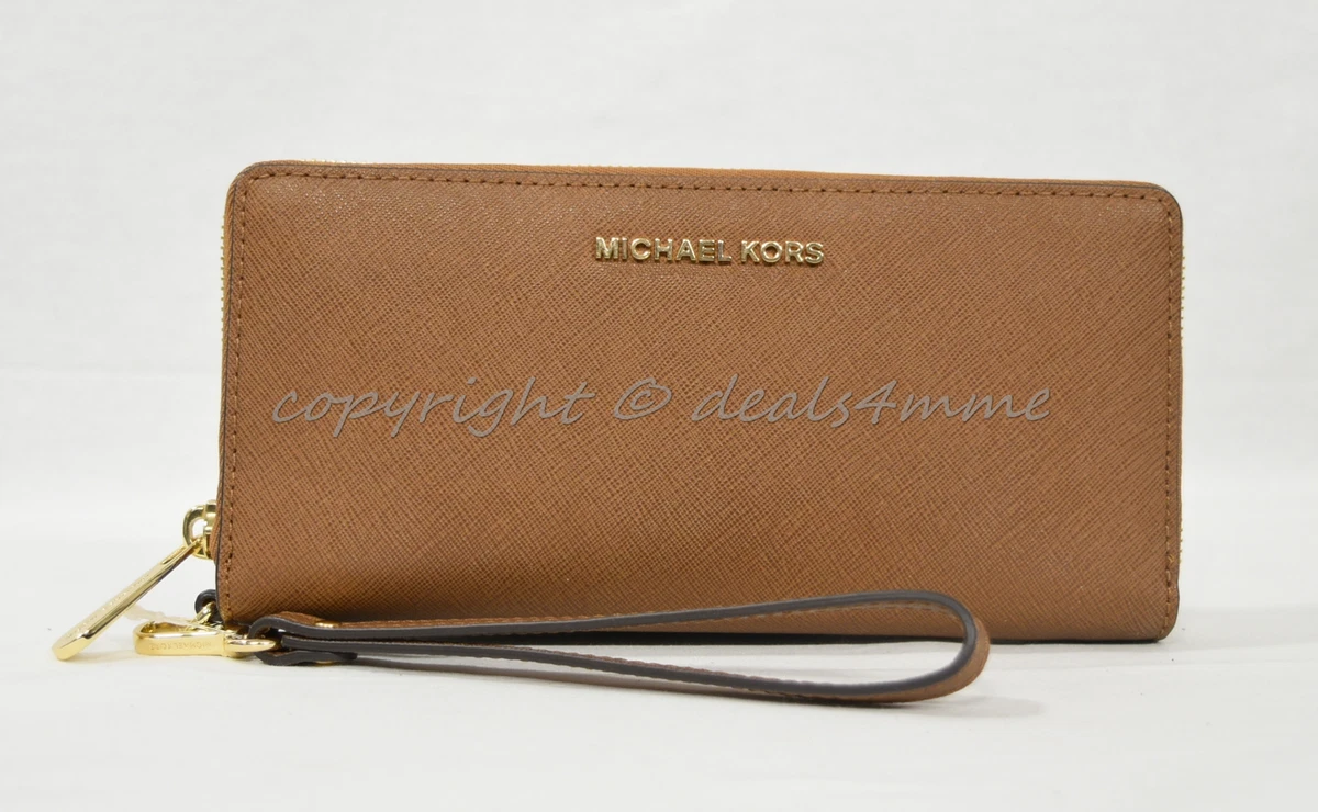Michael kors jet set 2024 travel saffiano leather continental wallet
