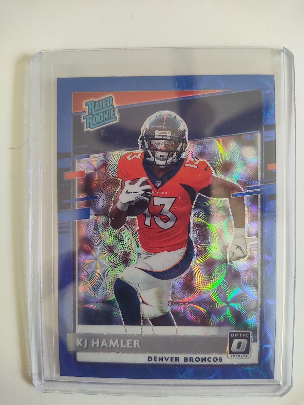 2020 Donruss Optic KJ Hamler Rated Rookie Blue Scope Prizm Denver Broncos