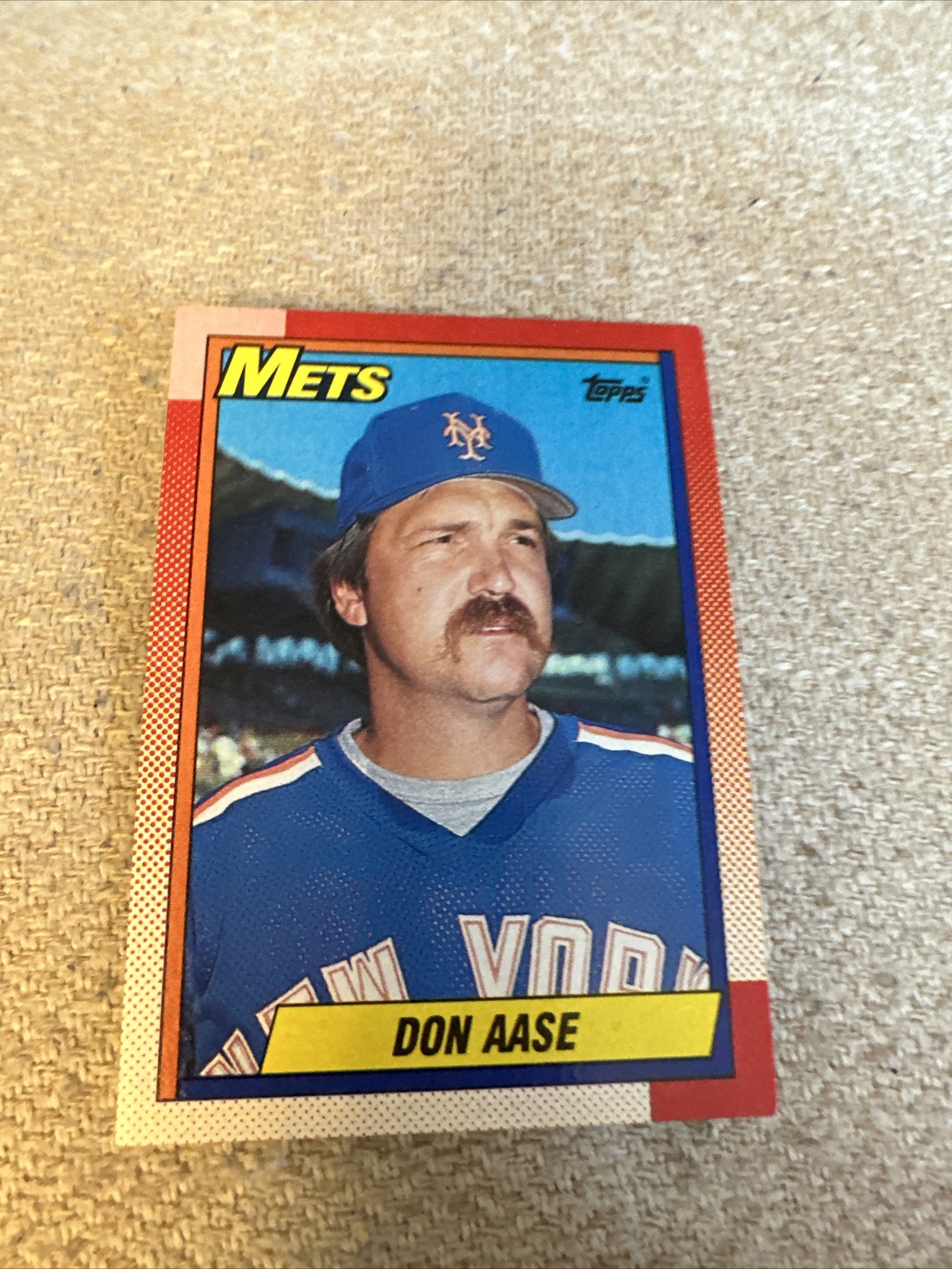 1990 Topps Baseball Card Don Aase New York Mets #301