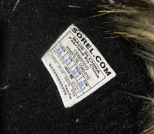 Sorel Joan of Arctic Schnee schwarze wasserdichte Lederstiefel US Damengröße 8,5 - Bild 7 von 9