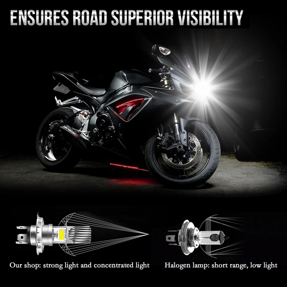 Bombilla de faro LED blanca ultra alta/baja para Kawasaki Voyager XII ZG1200 1990-2002 Foto 4 de 4