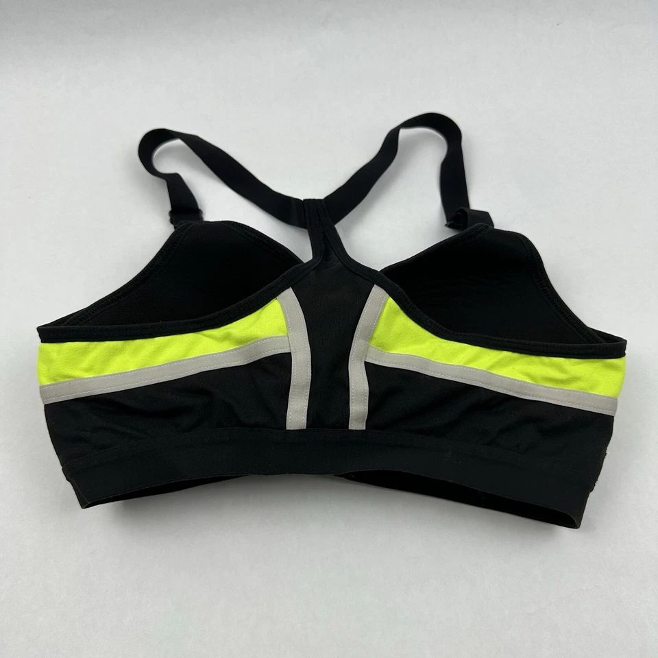 Victoria Secret VSX Sport Sz 34C Black Colorblock Racerback Front Zip Sports Bra - Image 3 of 4