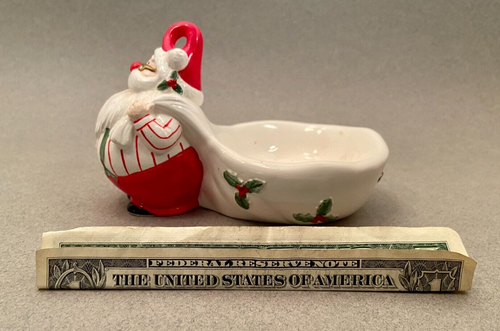 Vintage Fitz & Floyd Ceramic Santa Claus Votive Candle Holder/ Trinket Dish - Picture 7 of 8