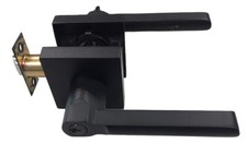 Black Front Entry Door Handle Lock Set Square Keyed Alike Single Deadbolt Lever