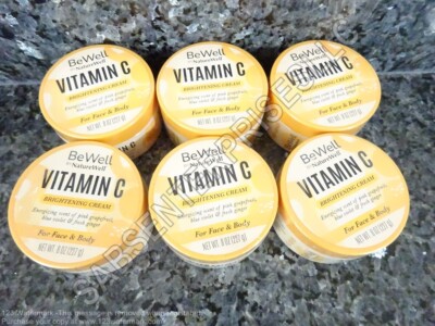 6 Be Well by Nature Well VITAMIN C BRIGHTENING CREAM for Face & Body Lotion 8oz