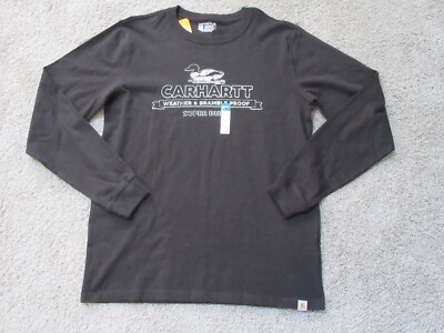 【Carhartt】 ★ LONG SLEEVE DUCKS T-SHIRT ★ LOOSE FIT Carhartt WIP Mens Graphic Long Sleeve Ducks T Shirt Tee White
