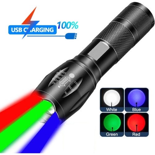Torcia led 4 in 1 rosso verde bianco blu luce più colori torcia da esterno - Foto 2 di 8