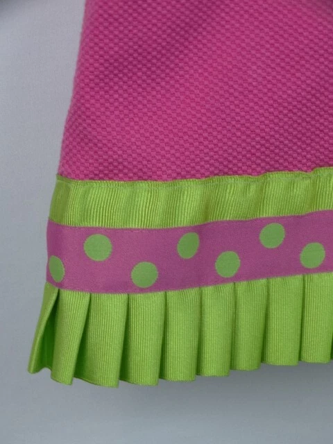 Mulberry Street Girls Dress Size 8 Pink & Green Sleeveless Pleated Bottom Shift - Image 4 of 4