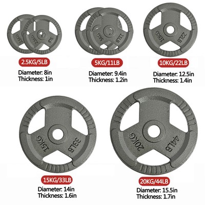 5LB/11LB/22LB/33LB/44LB Plates 2-Inch Grip Weight Plate Various Sizes Barbell