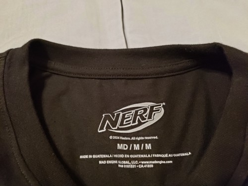 Nerf Shirt Mens Medium Black T-Shirt Tee Graphic Hasbro NEW! - Picture 4 of 4