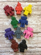 10 Rainbow Robot Crayons Party Favors Outer S...