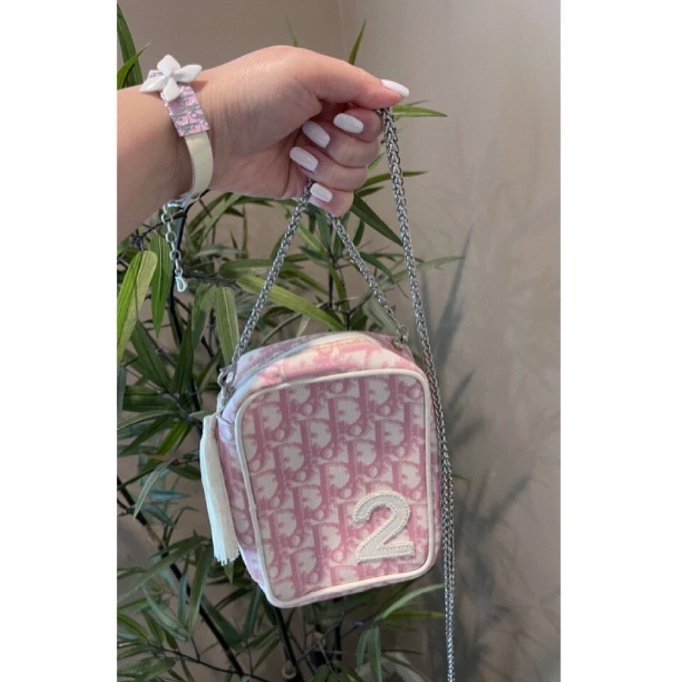 ✨Authentique sac pochette trotteur Christian Dior Y2K Diorissimo rose fille monogramme