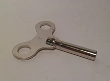 New Nickel Replacement Clock Key Size 6 / 3.75 mm For Key Wind Clocks 
