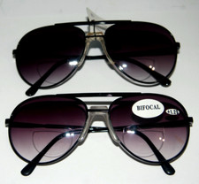 2 tinted Bifocal Reading Glasses Power 1.25 Aviator Retro outdoor u.v work play